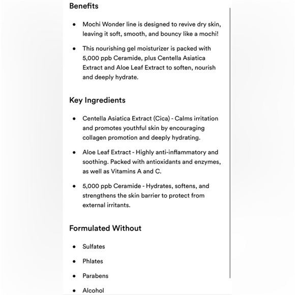 $4 🌸 Tonymoly Wonder Ceramide Mochi Water Cream NEW Restores Barrier ~ NEW - Picture 6 of 8